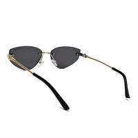 Glimmer | Black Medium Rim Less Oval Sunglasses for Men & Women [UV-protected]