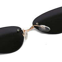 Glimmer | Black Medium Rim Less Oval Sunglasses for Men & Women [UV-protected]