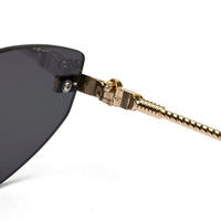 Glimmer | Black Medium Rim Less Oval Sunglasses for Men & Women [UV-protected]