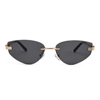 Glimmer | Black Medium Rim Less Oval Sunglasses for Men & Women [UV-protected]