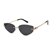 Glimmer | Black Medium Rim Less Oval Sunglasses for Men & Women [UV-protected]
