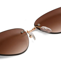 Glimmer | Gradient Brown Medium Rim Less Oval Sunglasses for Men & Women [UV-protected]