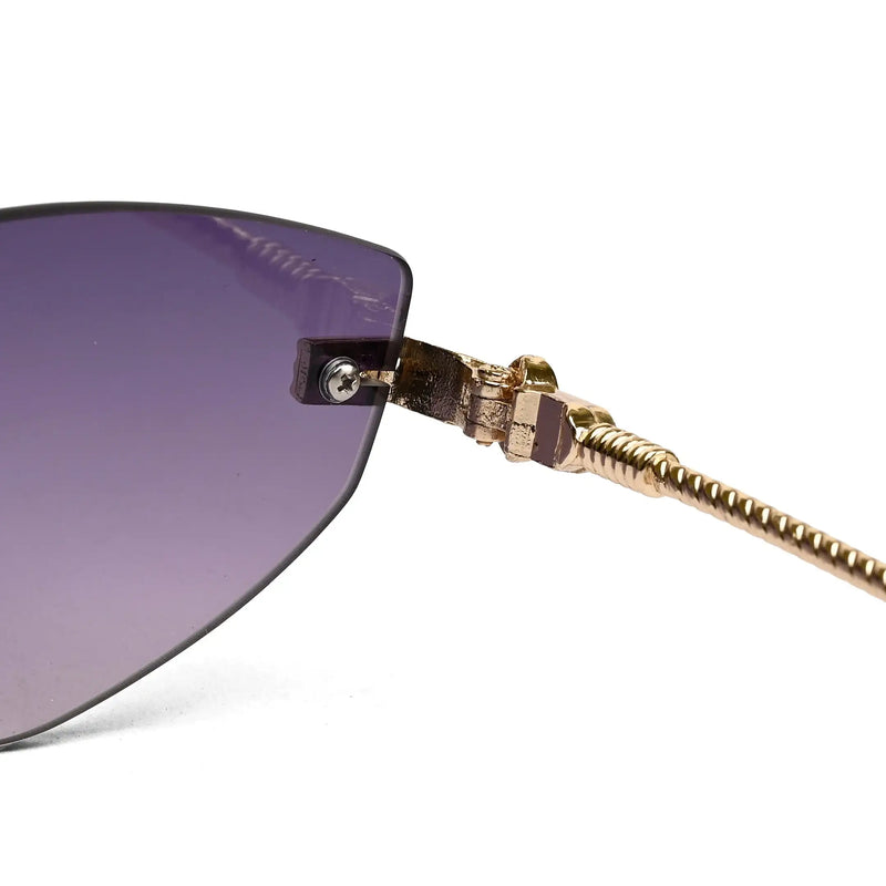 Glimmer | Gradient Purple Medium Rim Less Oval Sunglasses for Men & Women [UV-protected]