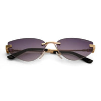 Glimmer | Gradient Purple Medium Rim Less Oval Sunglasses for Men & Women [UV-protected]