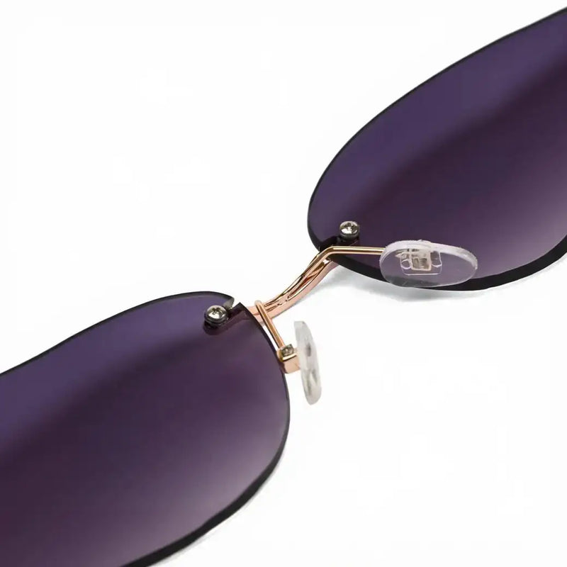 Glimmer | Gradient Purple Medium Rim Less Oval Sunglasses for Men & Women [UV-protected]