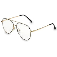 Gravion | Black & Golden Medium Full Rim Aviator Computer Glasses for Men & Women [Blue Block]
