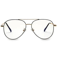 Gravion | Black & Golden Medium Full Rim Aviator Computer Glasses for Men & Women [Blue Block]