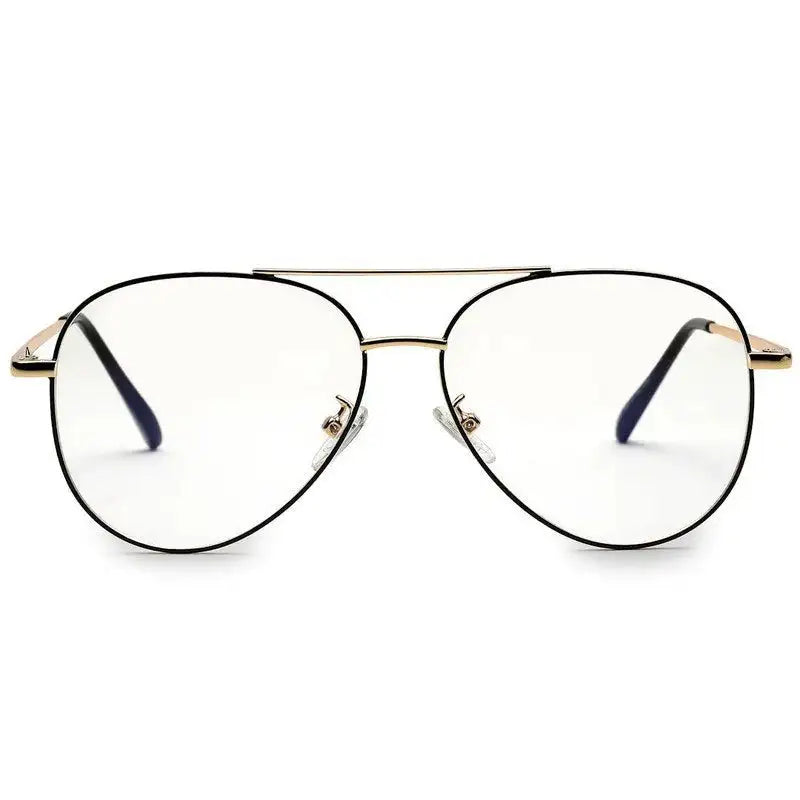 Gravion | Black & Golden Medium Full Rim Aviator Computer Glasses for Men & Women [Blue Block]