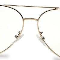 Gravion | Black & Golden Medium Full Rim Aviator Computer Glasses for Men & Women [Blue Block]