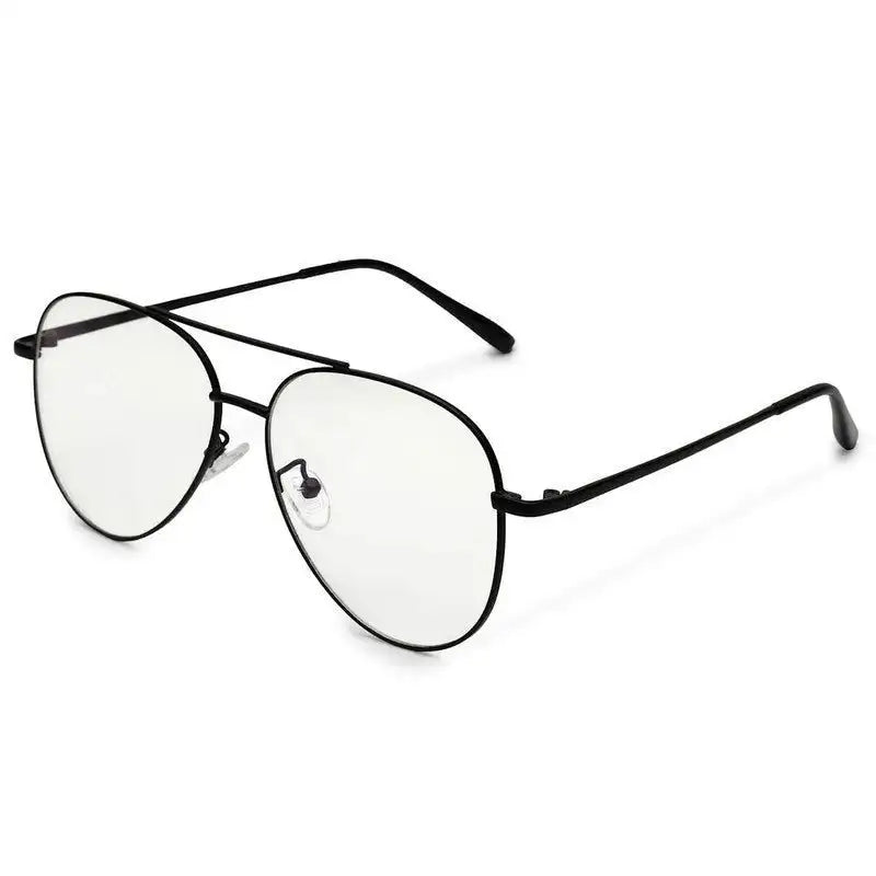 Gravion | Black Medium Full Rim Aviator Computer Glasses for Men & Women [Blue Block]