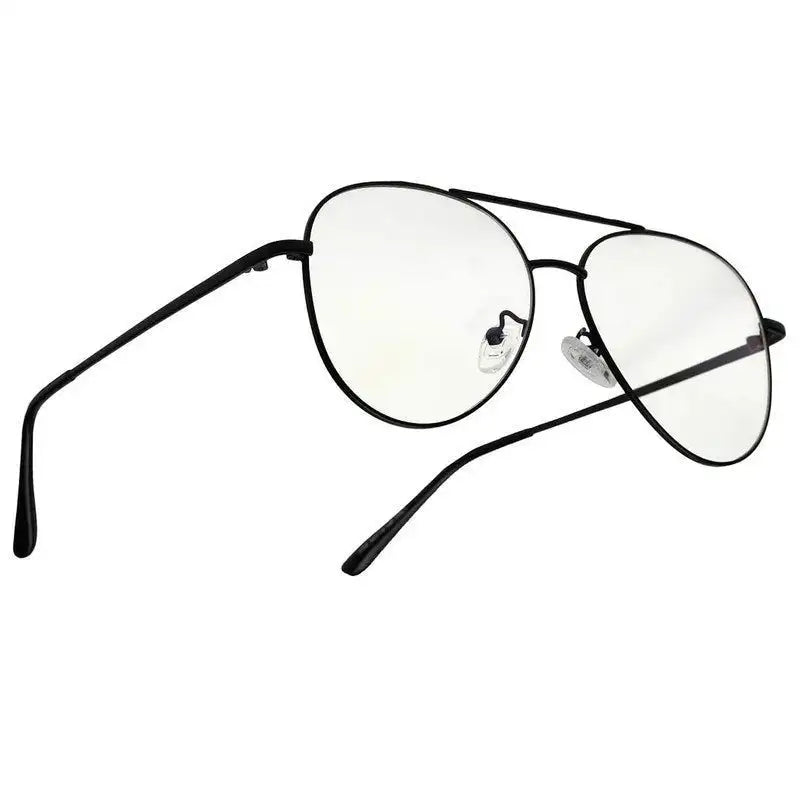 Gravion | Black Medium Full Rim Aviator Computer Glasses for Men & Women [Blue Block]