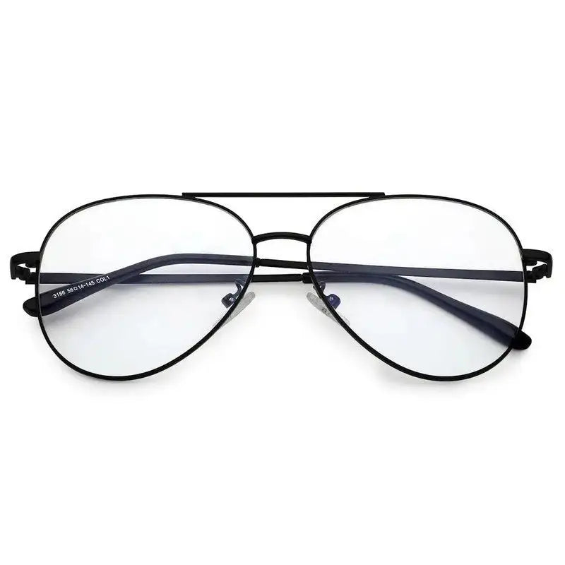 Gravion | Black Medium Full Rim Aviator Computer Glasses for Men & Women [Blue Block]