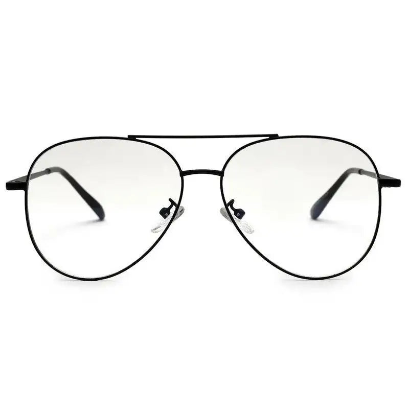 Gravion | Black Medium Full Rim Aviator Computer Glasses for Men & Women [Blue Block]