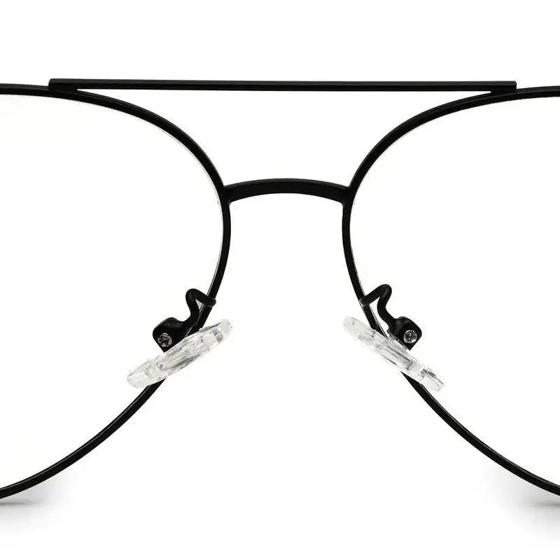 Gravion | Black Medium Full Rim Aviator Computer Glasses for Men & Women [Blue Block]