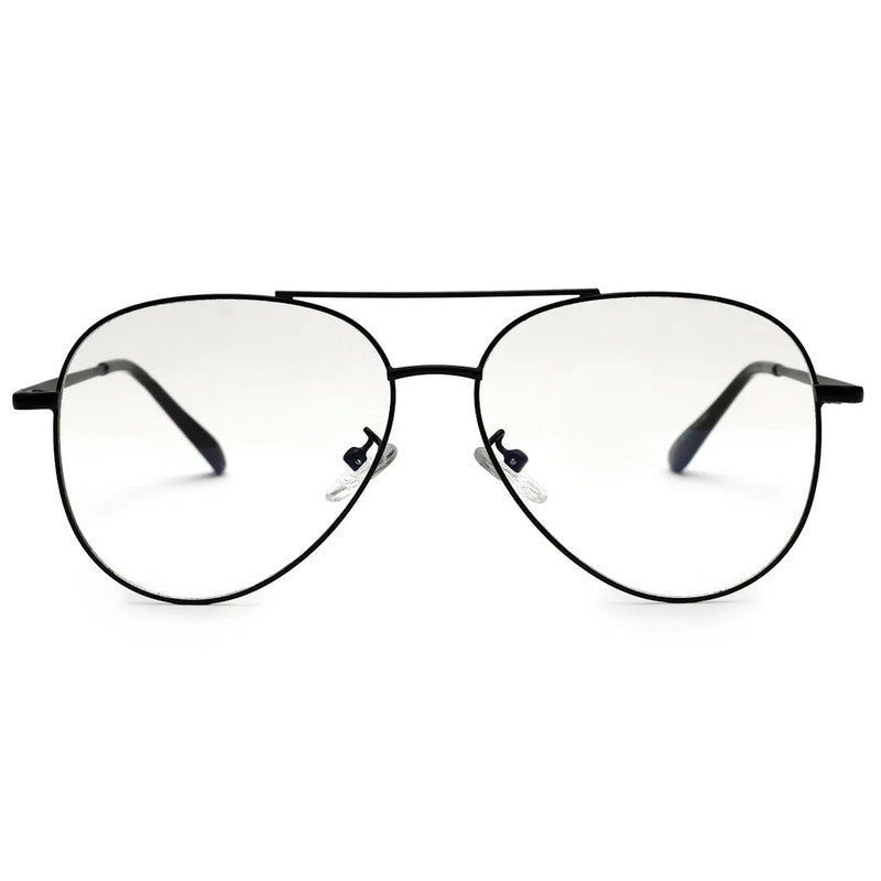 Gravion Black Medium Full Rim Aviator Computer Glasses for Men & Women — Hashtag Eyewears