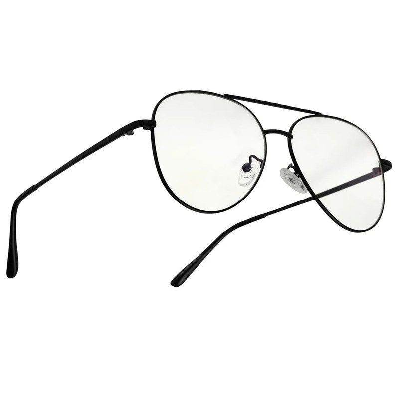 Gravion Black Medium Full Rim Aviator Computer Glasses for Men & Women — Hashtag Eyewears
