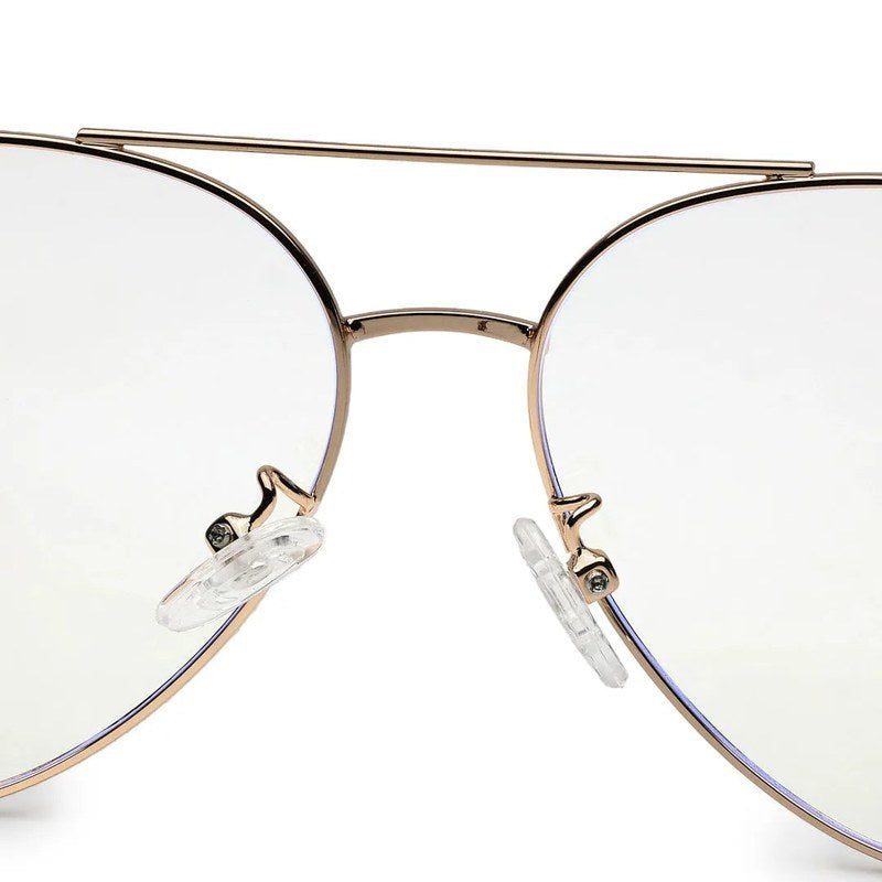 Gravion Golden Medium Full Rim Aviator Computer Glasses for Men & Women — Hashtag Eyewears