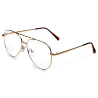 Gravion | Golden Medium Full Rim Aviator Computer Glasses for Men & Women [Blue Block]