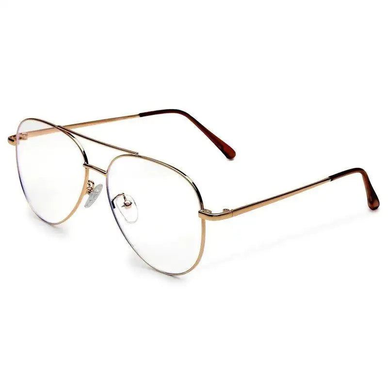 Gravion | Golden Medium Full Rim Aviator Computer Glasses for Men & Women [Blue Block]