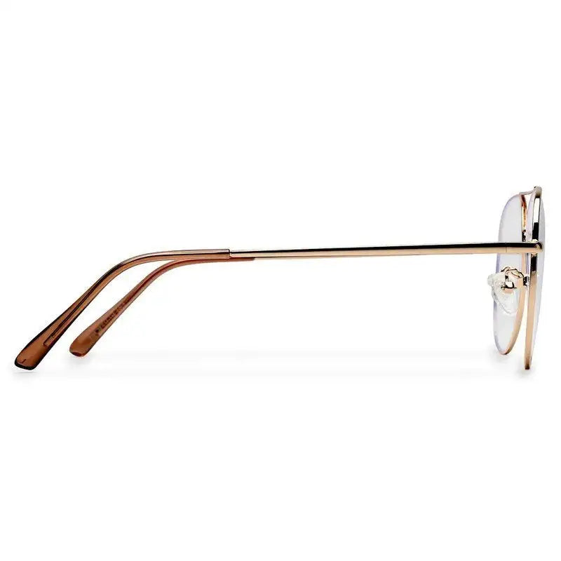 Gravion | Golden Medium Full Rim Aviator Computer Glasses for Men & Women [Blue Block]