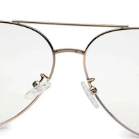 Gravion | Golden Medium Full Rim Aviator Computer Glasses for Men & Women [Blue Block]