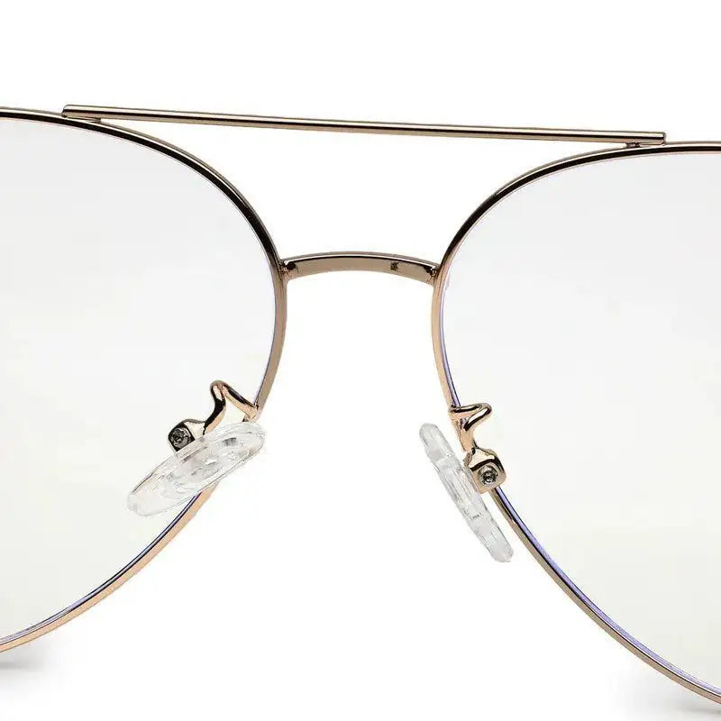Gravion | Golden Medium Full Rim Aviator Computer Glasses for Men & Women [Blue Block]