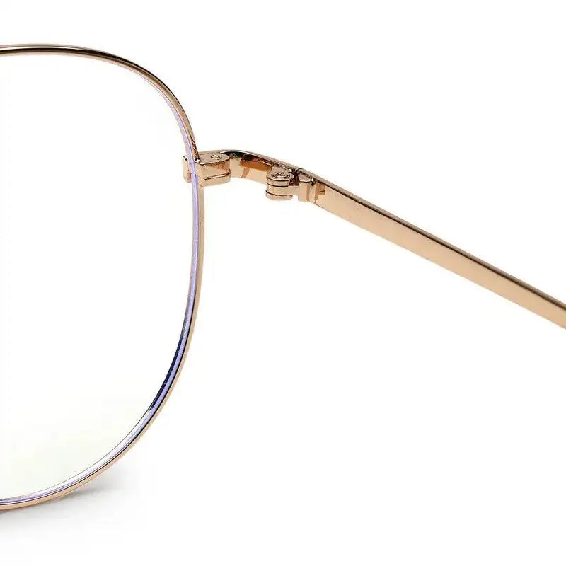 Gravion | Golden Medium Full Rim Aviator Computer Glasses for Men & Women [Blue Block]