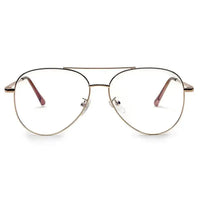 Gravion | Golden Medium Full Rim Aviator Computer Glasses for Men & Women [Blue Block]