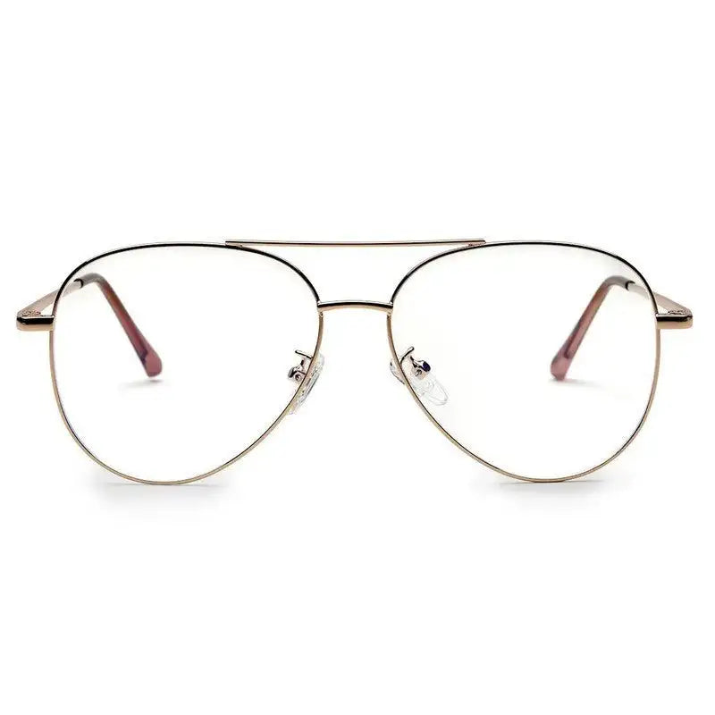 Gravion | Golden Medium Full Rim Aviator Computer Glasses for Men & Women [Blue Block]