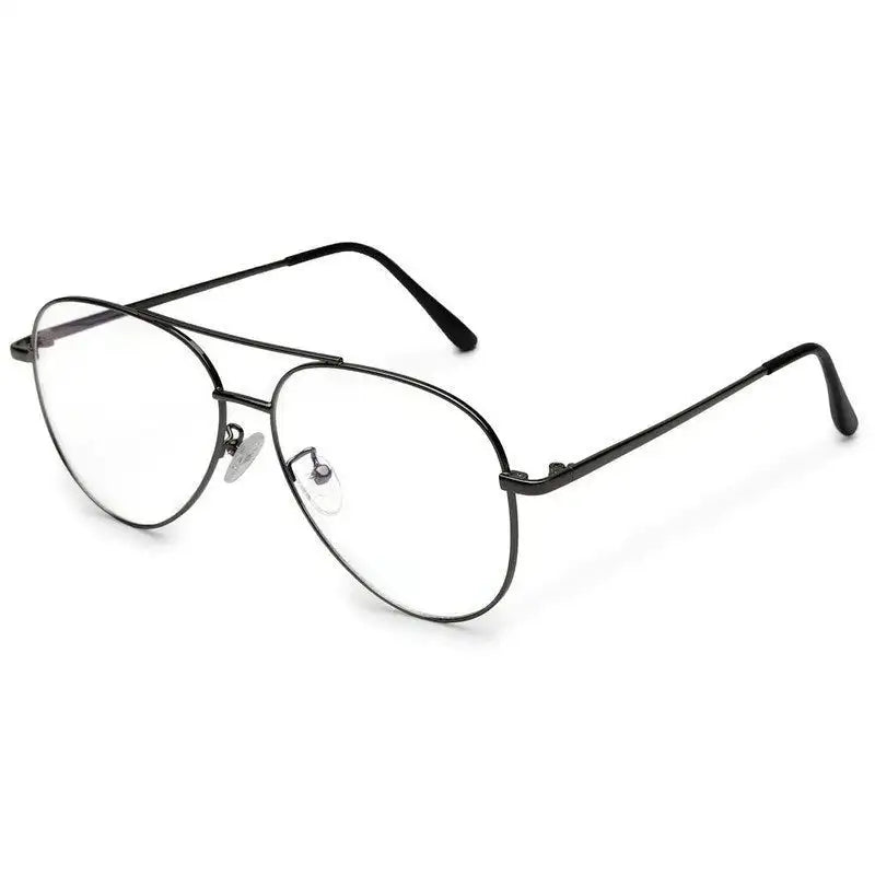 Gravion | Grey Medium Full Rim Aviator Computer Glasses for Men & Women [Blue Block]