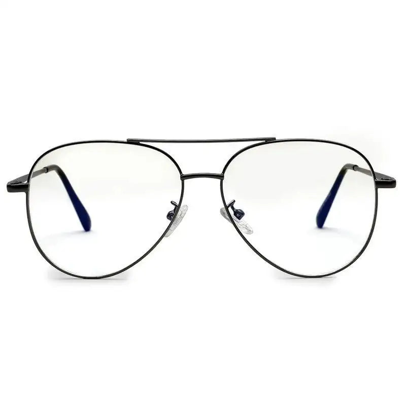 Gravion | Grey Medium Full Rim Aviator Computer Glasses for Men & Women [Blue Block]