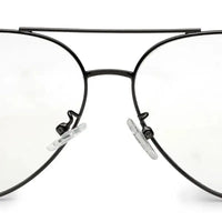 Gravion | Grey Medium Full Rim Aviator Computer Glasses for Men & Women [Blue Block]