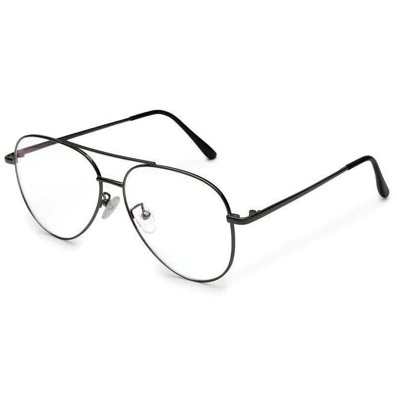 Gravion Grey Medium Full Rim Aviator Computer Glasses for Men & Women — Hashtag Eyewears