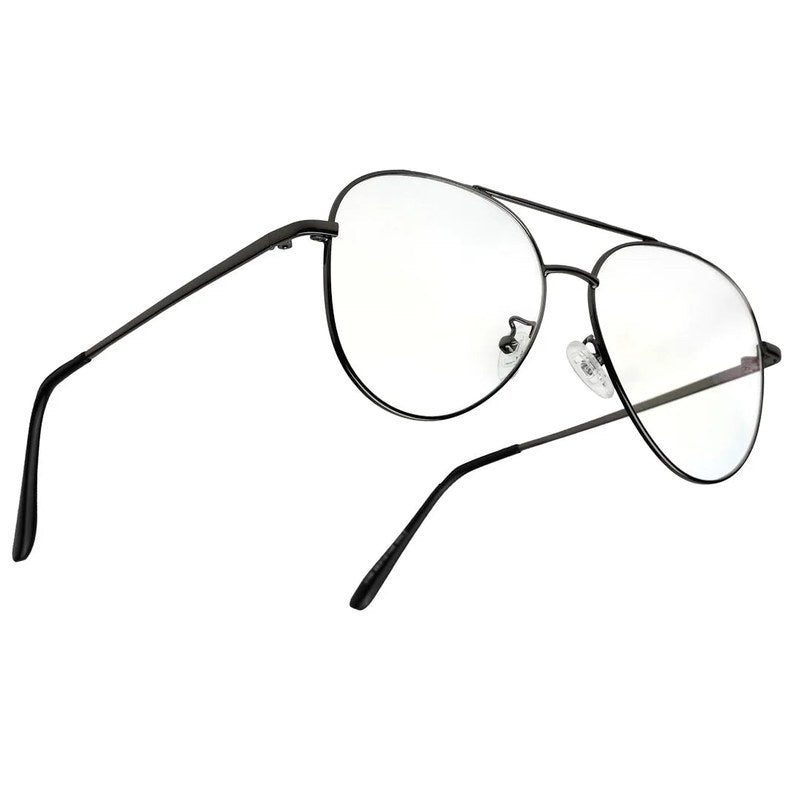 Gravion Grey Medium Full Rim Aviator Computer Glasses for Men & Women — Hashtag Eyewears