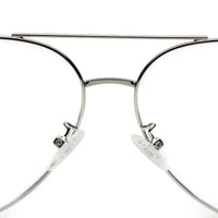 Gravion | Silver & Black Medium Full Rim Aviator Computer Glasses for Men & Women [Blue Block]