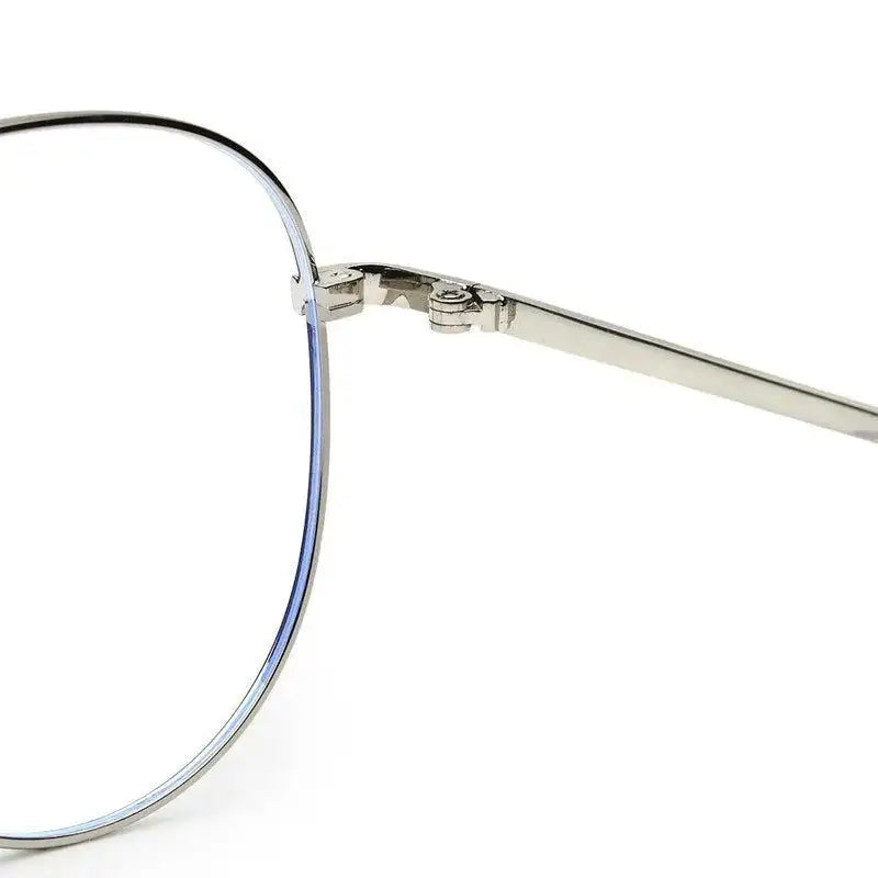 Gravion | Silver & Black Medium Full Rim Aviator Computer Glasses for Men & Women [Blue Block]
