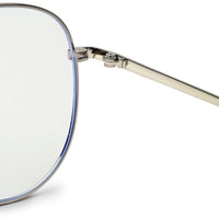 Gravion Silver Medium Full Rim Aviator Computer Glasses for Men & Women — Hashtag Eyewears