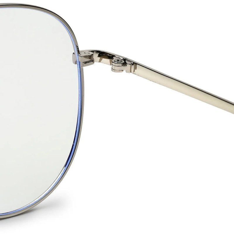 Gravion | Silver Medium Full Rim Aviator Computer Glasses for Men & Women [Blue Block]
