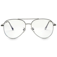 Gravion Silver Medium Full Rim Aviator Computer Glasses for Men & Women — Hashtag Eyewears