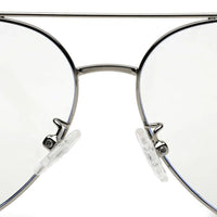 Gravion Silver Medium Full Rim Aviator Computer Glasses for Men & Women — Hashtag Eyewears