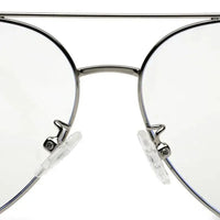 Gravion | Silver Medium Full Rim Aviator Computer Glasses for Men & Women [Blue Block]