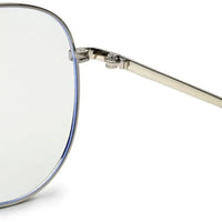 Gravion | Silver Medium Full Rim Aviator Computer Glasses for Men & Women [Blue Block]