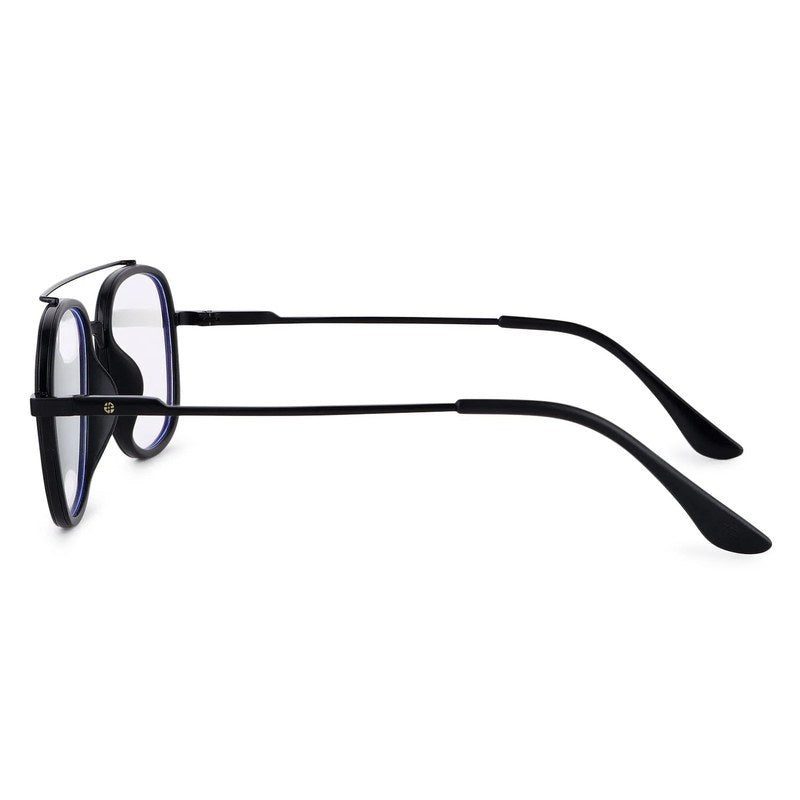 Grexar | Black Medium Full Rim Square Clip-on for Men & Women [UV-protected]