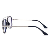 Grexar Silver & Black Medium Full Rim Square Clip-on for Men & Women — Hashtag Eyewears