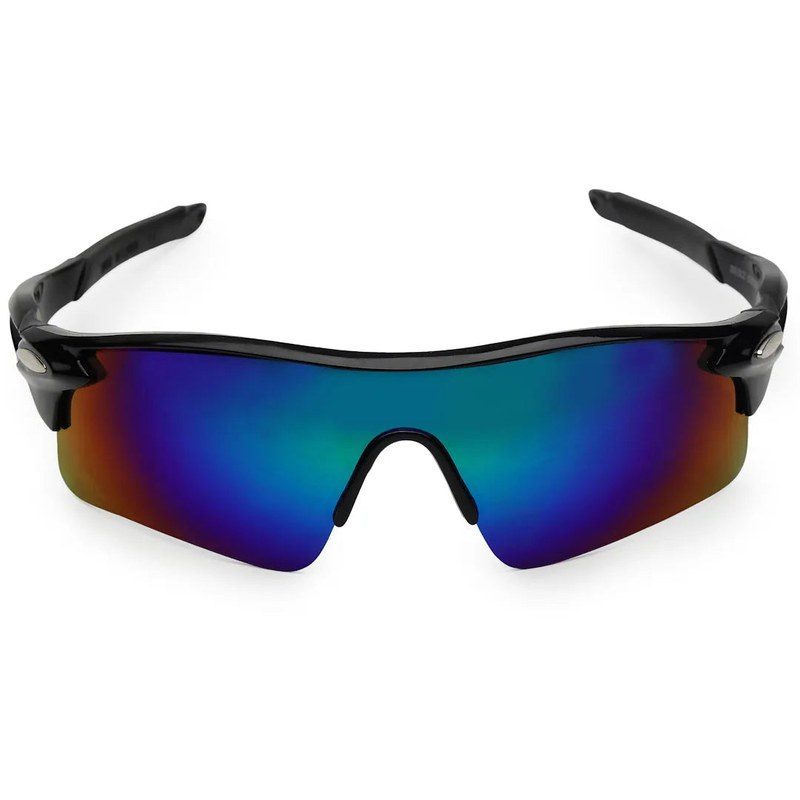 Griffey Black/Blue/Black Medium Half Rim Shield Sports Sunglasses for Men & Women — Hashtag Eyewears