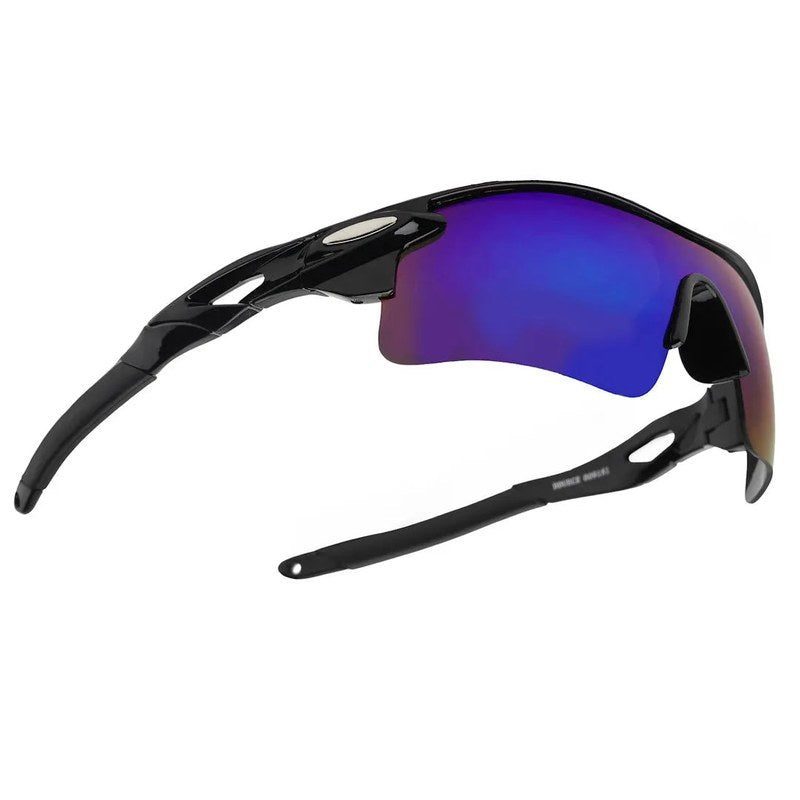 Griffey Black/Blue/Black Medium Half Rim Shield Sports Sunglasses for Men & Women — Hashtag Eyewears