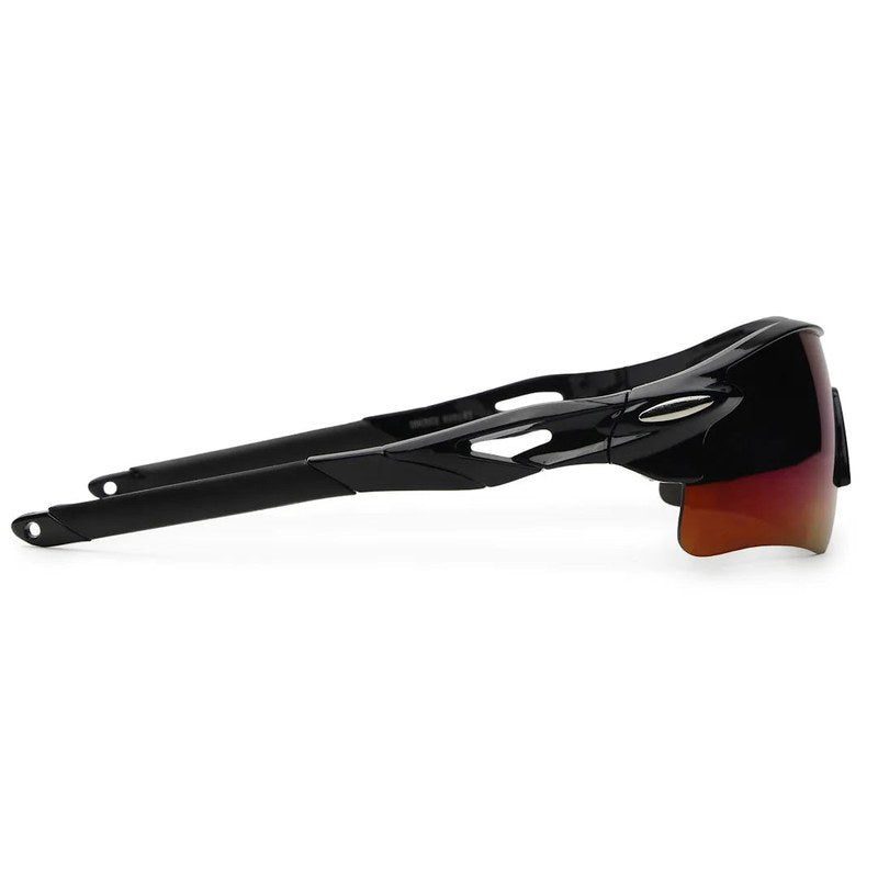 Griffey Black/Blue/Black Medium Half Rim Shield Sports Sunglasses for Men & Women — Hashtag Eyewears