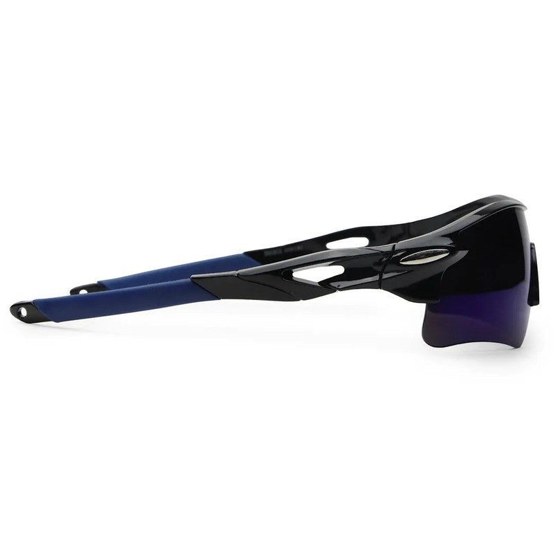 Griffey Black/Blue/Blue Medium Half Rim Shield Sports Sunglasses for Men & Women — Hashtag Eyewears