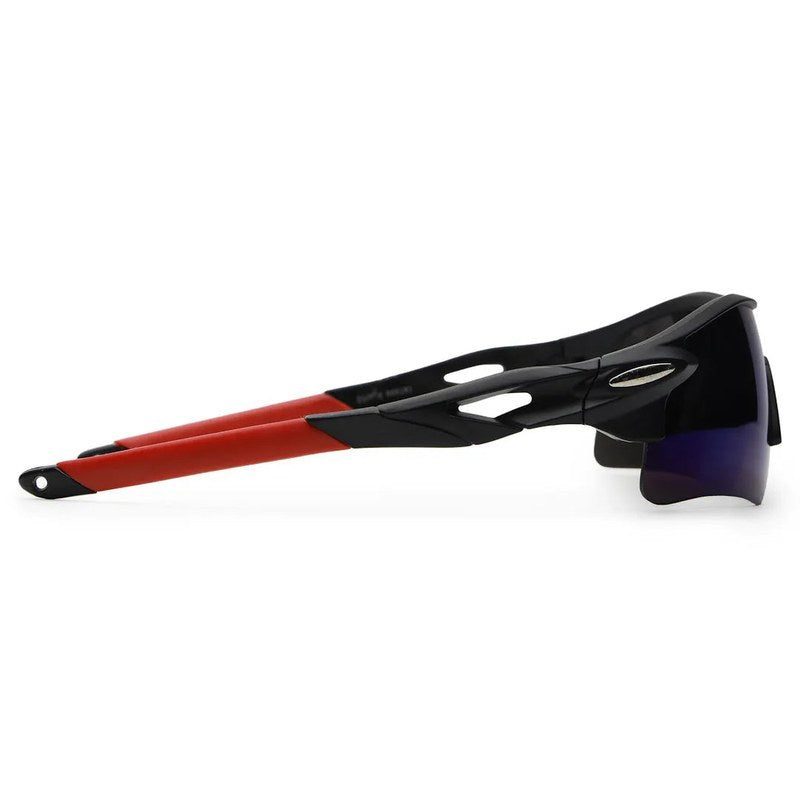 Griffey Black/Blue/Red Medium Half Rim Shield Sports Sunglasses for Men & Women — Hashtag Eyewears