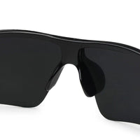 Griffey Black/Green/Red Medium Half Rim Shield Sports Sunglasses for Men & Women — Hashtag Eyewears